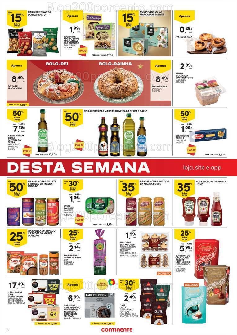 Antevisão Folheto CONTINENTE Fim de Semana Natal Promoções de 22 a 25 dezembro