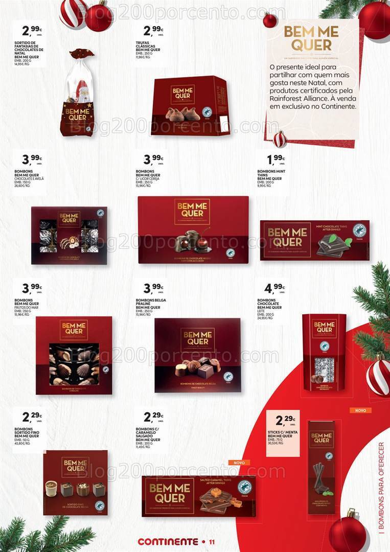 Antevisão Folheto CONTINENTE Natal Alimentar Promoções de 14 novembro a 24 dezembro