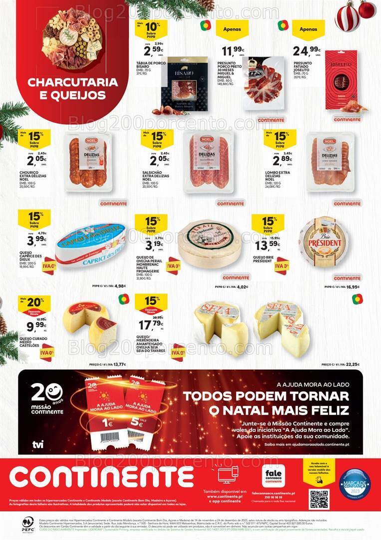 Antevisão Folheto CONTINENTE Natal Alimentar Promoções de 14 novembro a 24 dezembro