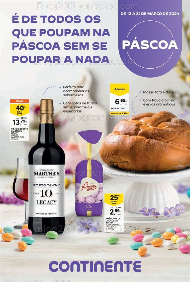 Antevisão Folheto CONTINENTE Páscoa Promoções de 12 a 31 março