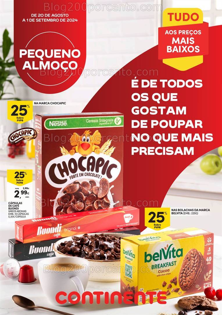 Antevisão Folheto CONTINENTE Especial Pequeno Almoço - 20 agosto a 1 setembro