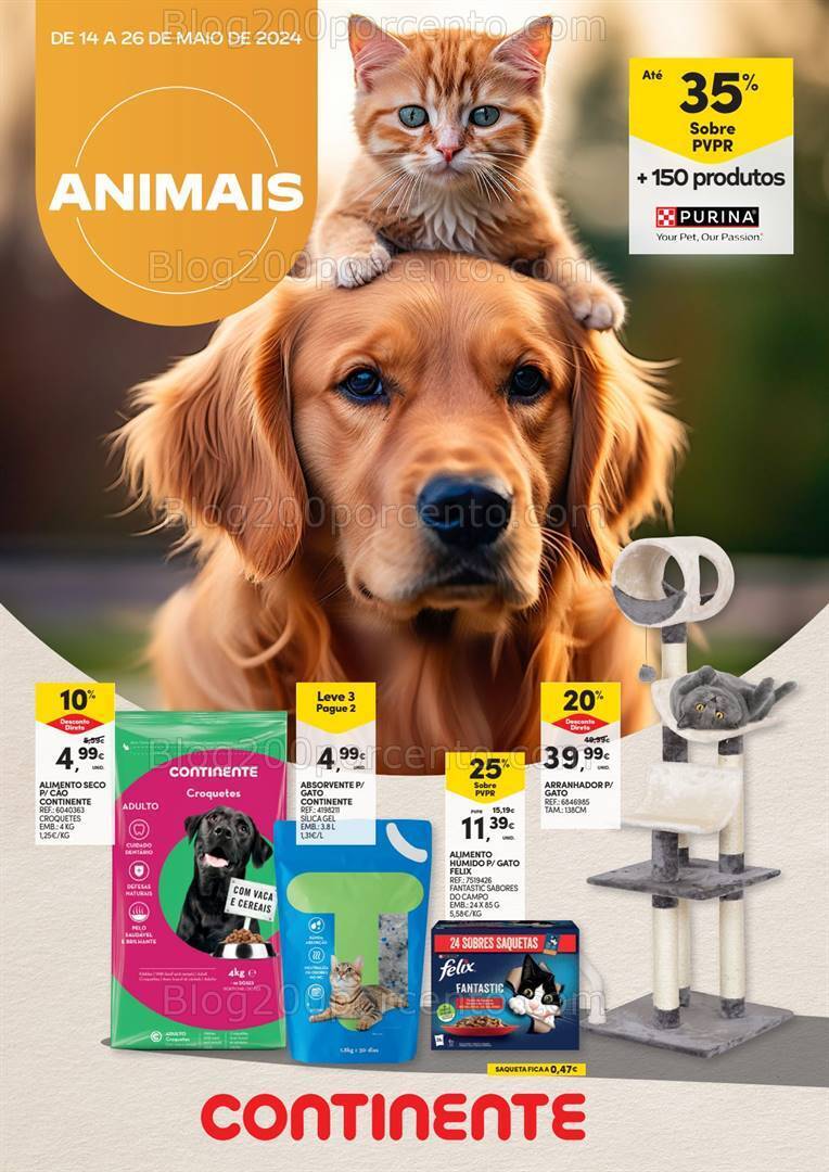 Antevisão Folheto CONTINENTE Pets Promoções de 14 a 26 maio