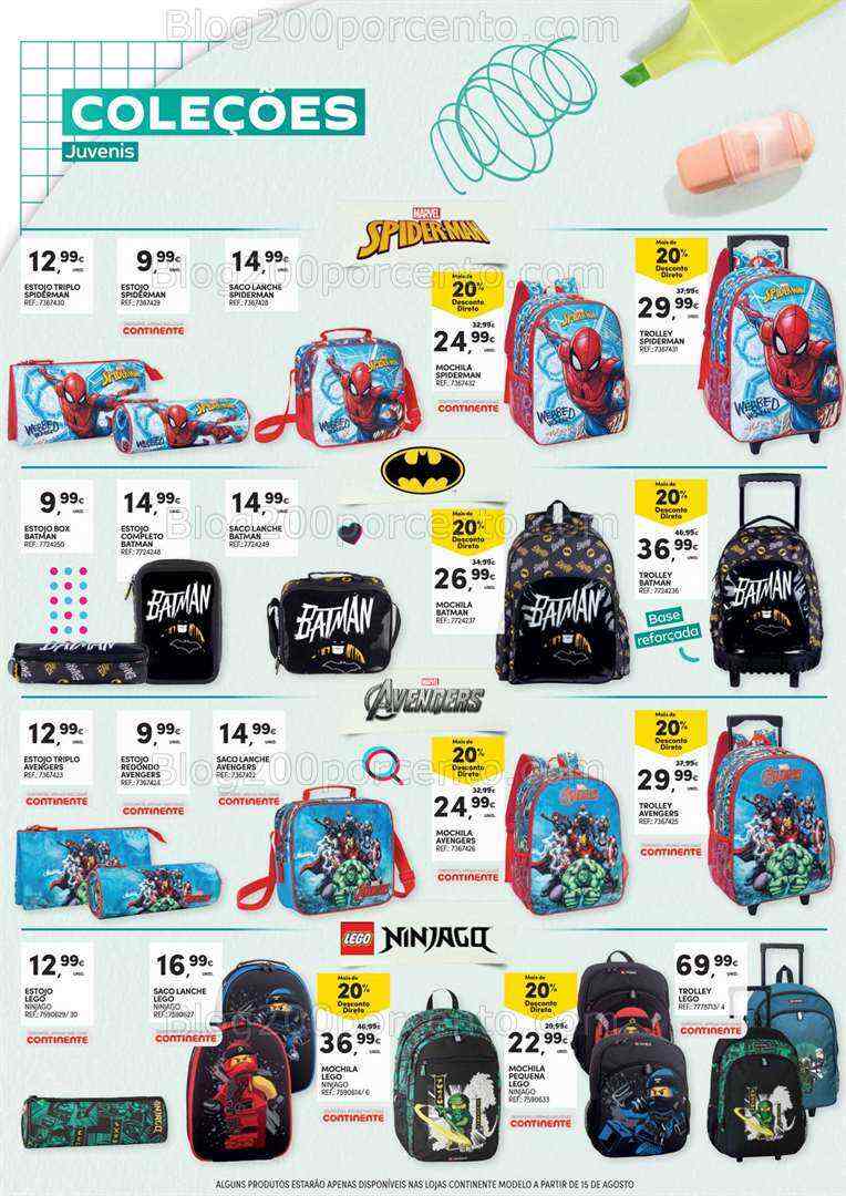 Antevisão Folheto CONTINENTE Regresso às Aulas Promoções de 1 a 27 agosto