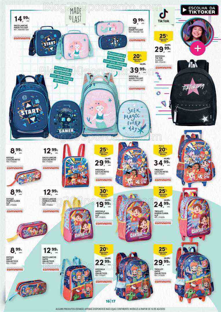 Antevisão Folheto CONTINENTE Regresso às Aulas Promoções de 1 a 27 agosto