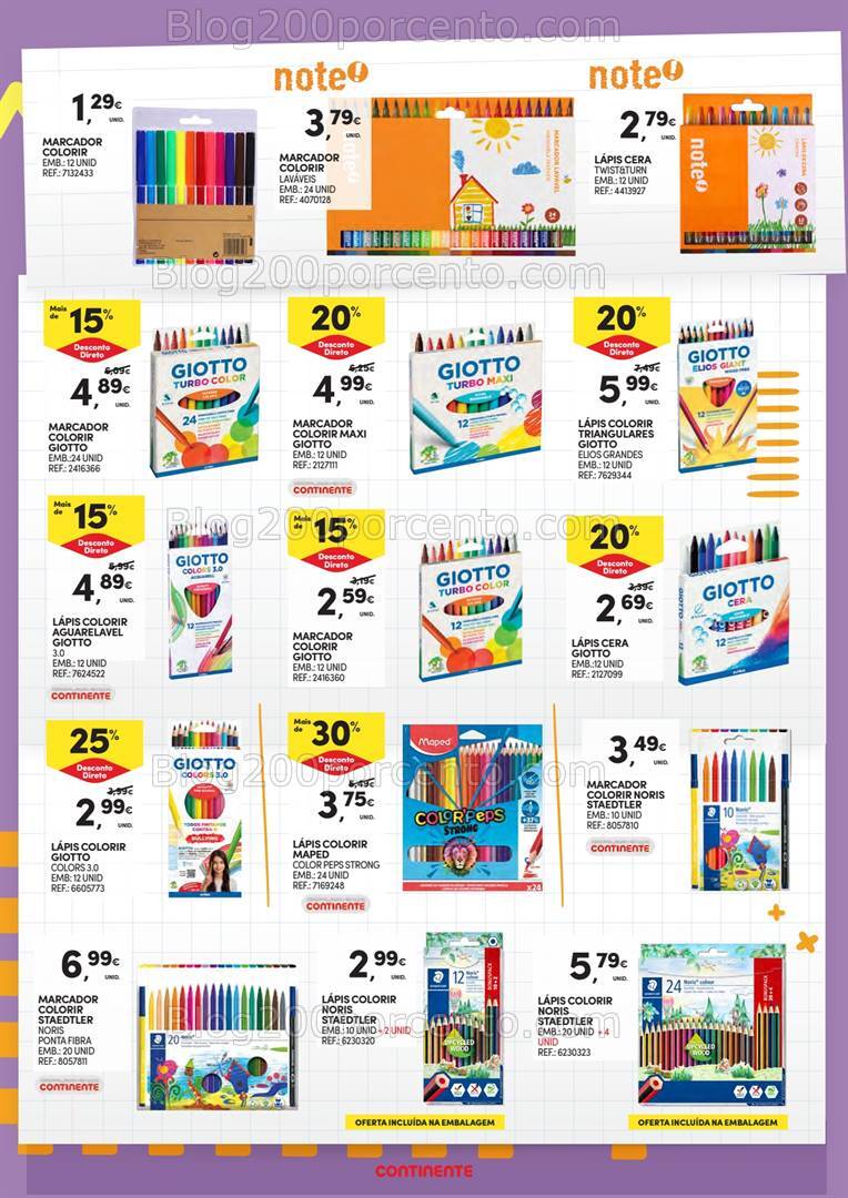 Antevisão Folheto CONTINENTE Regresso às Aulas Promoções de 3 a 22 setembro