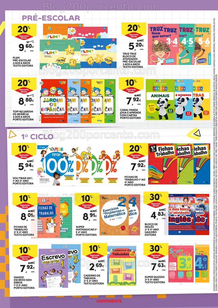 Antevisão Folheto CONTINENTE Regresso às Aulas Promoções de 3 a 22 setembro