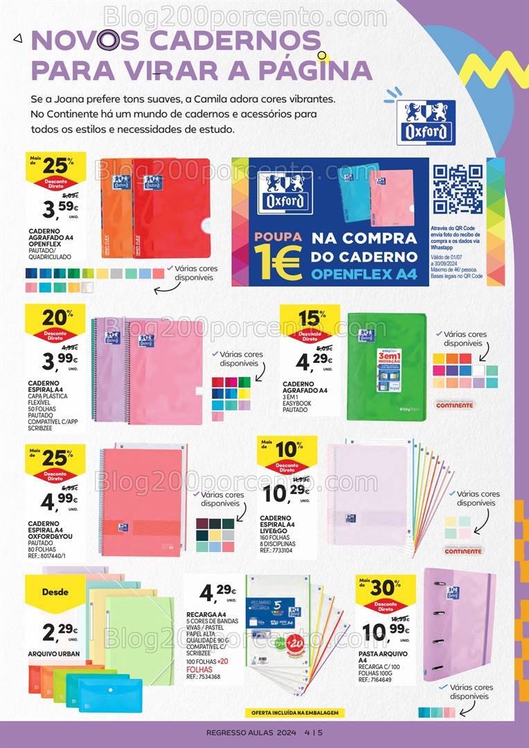 Antevisão Folheto CONTINENTE Regresso às Aulas Promoções de 3 a 22 setembro