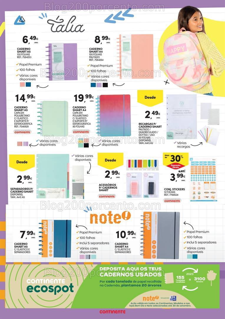 Antevisão Folheto CONTINENTE Regresso às Aulas Promoções de 3 a 22 setembro