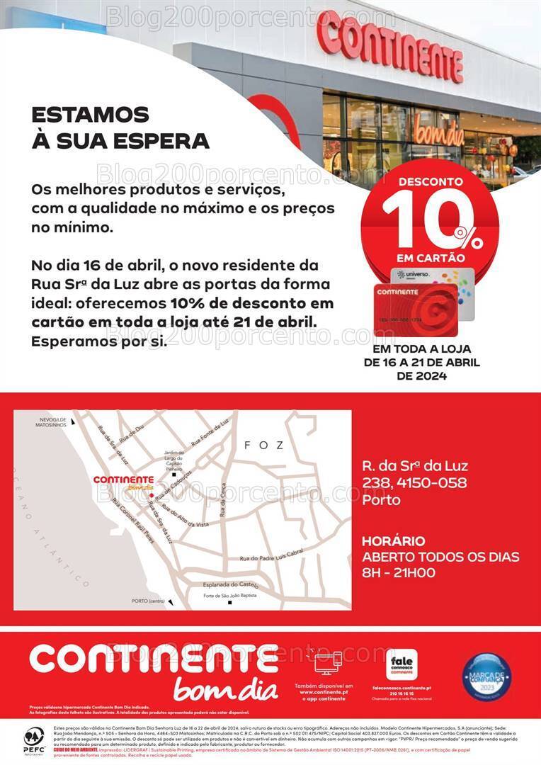 Antevisão Folheto CONTINENTE Abertura Senhora da Luz Promoções de 16 a 22 abril