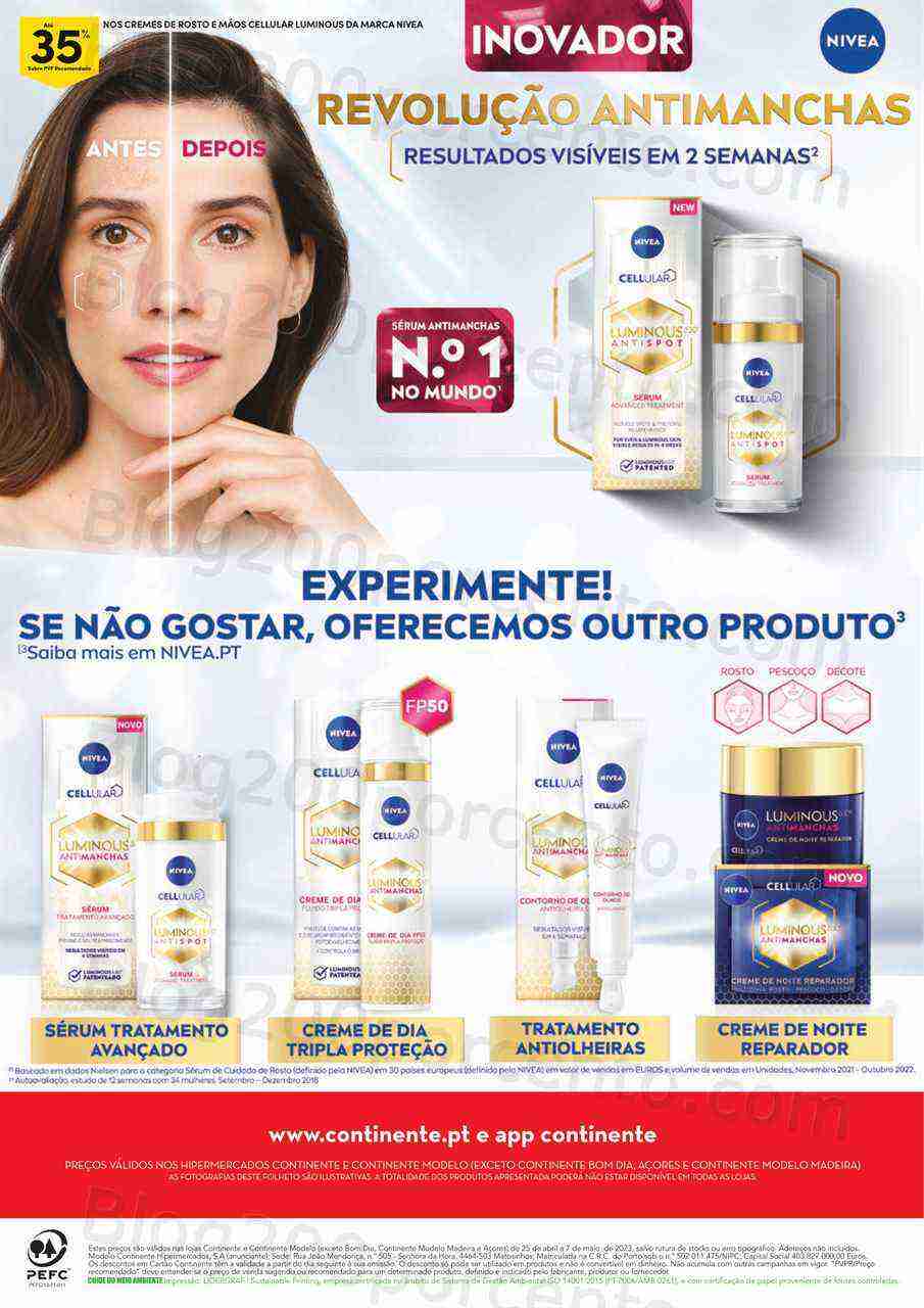 Antevisão Folheto CONTINENTE Beleza Promoções de 25 abril a 7 maio