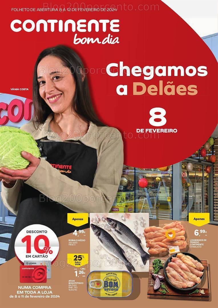 Antevisão Folheto CONTINENTE Aberturas Delães Promoções de 8 a 12 fevereiro