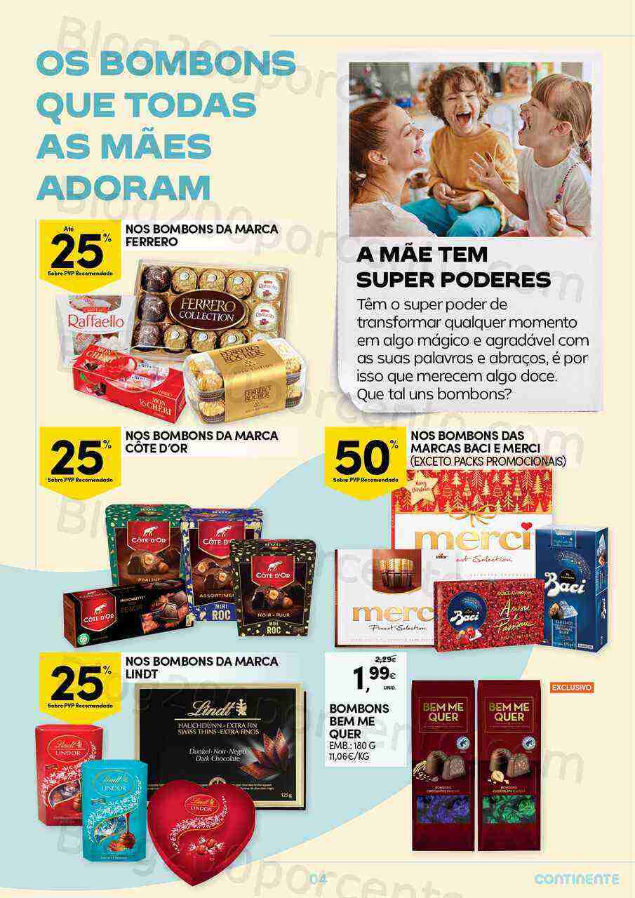 Antevisão Folheto CONTINENTE Dia da Mãe Promoções de 25 abril a 7 maio