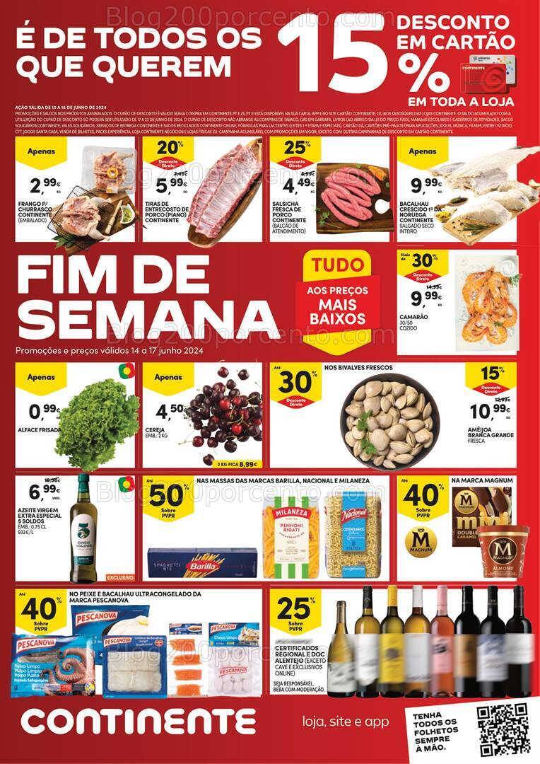 Antevisão Folheto CONTINENTE Promoções Fim de Semana - 14 a 17 junho