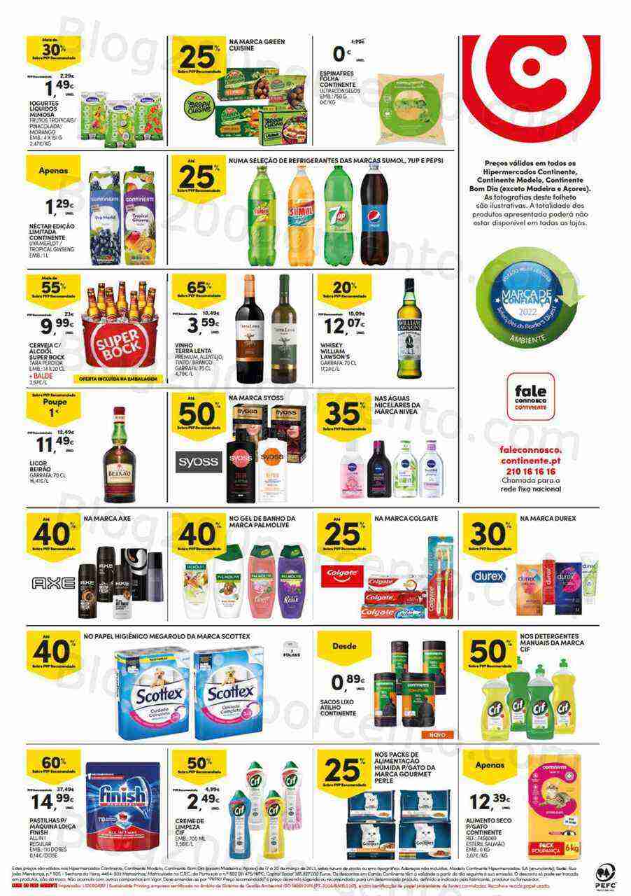 Antevisão Folheto CONTINENTE Promoções Fim de Semana - 17 a 20 março
