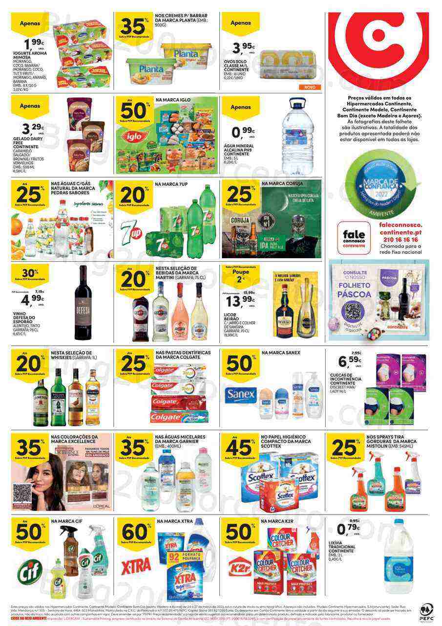 Antevisão Folheto CONTINENTE Promoções Fim de Semana - 24 a 27 março
