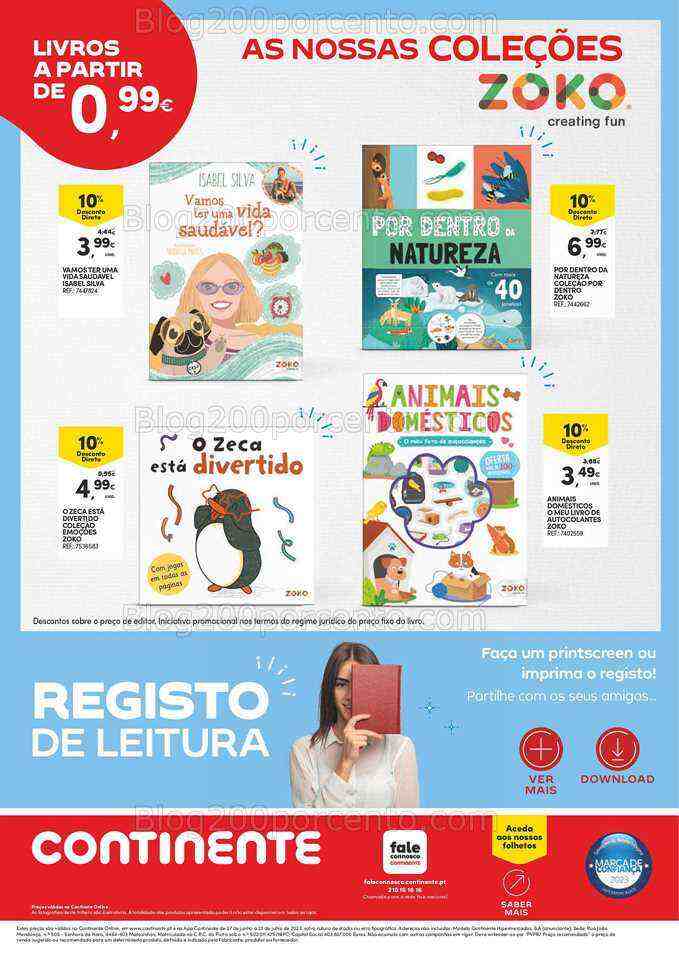 Antevisão Folheto CONTINENTE Livros de 27 junho a 23 julho