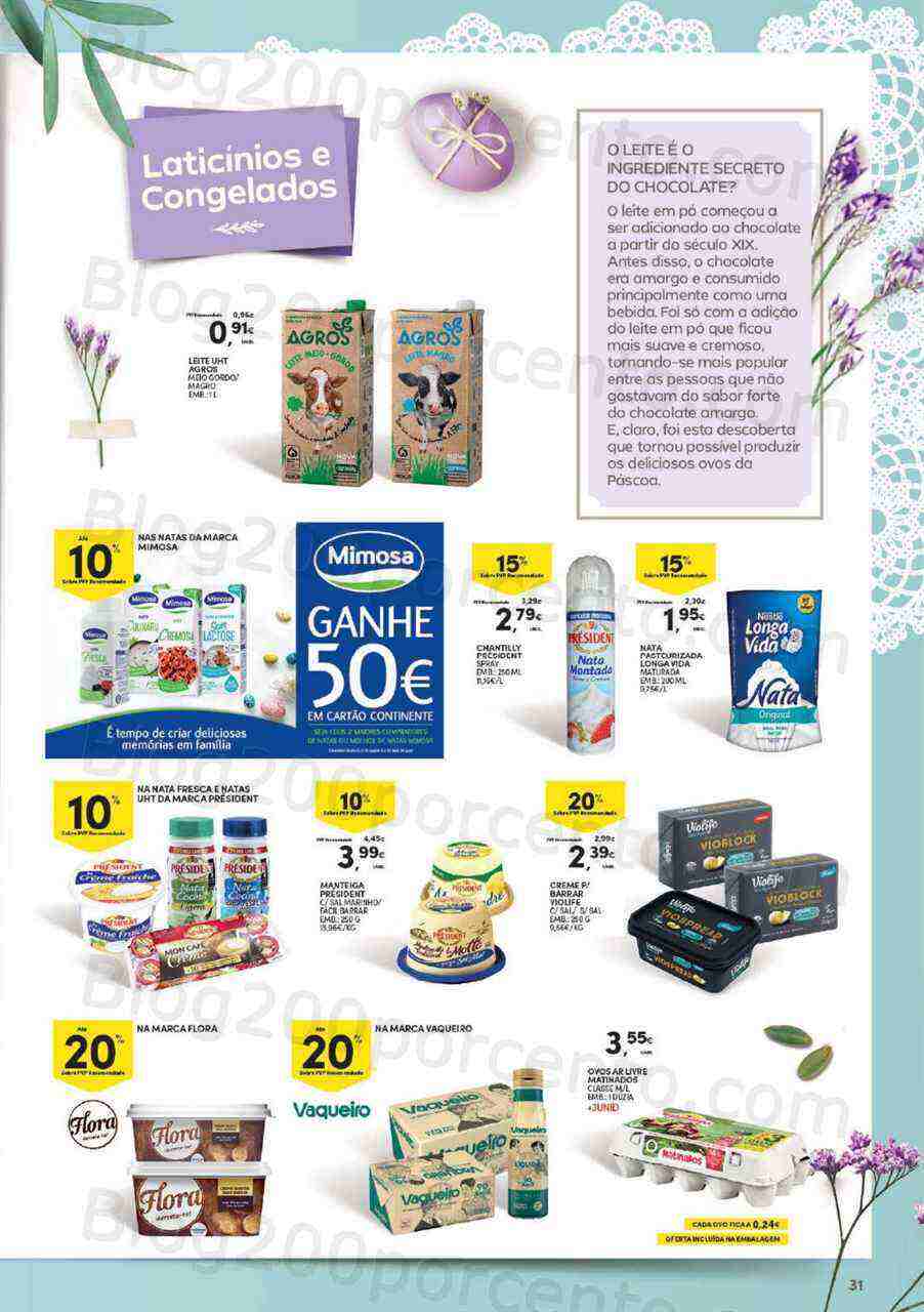 Antevisão Folheto CONTINENTE Páscoa Promoções de 21 março a 9 abril