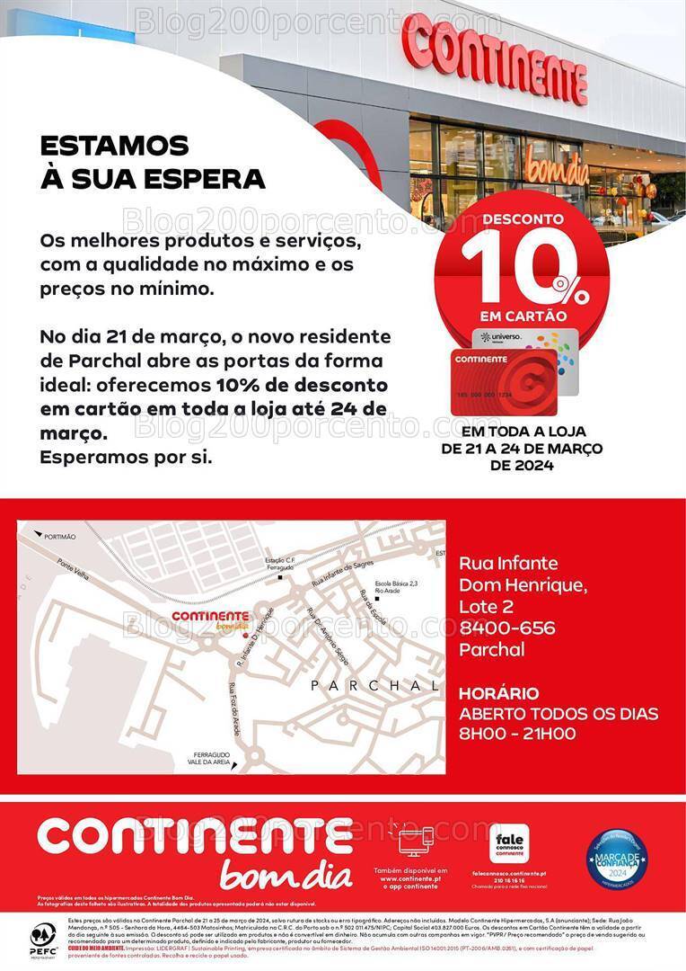 Antevisão Folheto CONTINENTE Abertura Parchal Promoções de 21 a 25 março