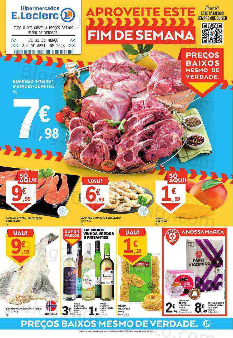 Antevisão Folheto E-LECLERC Promoções Fim de Semana - 31 março a 2 abril