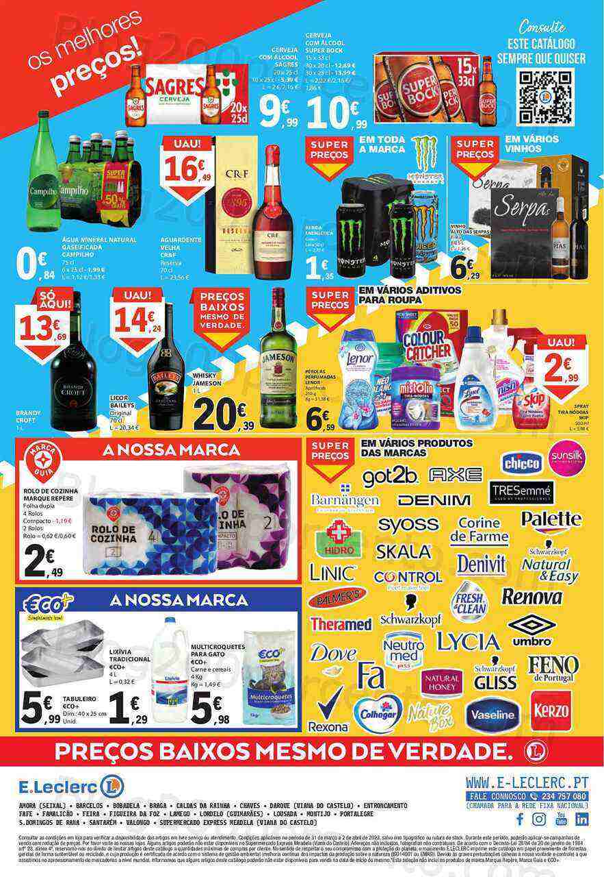 Antevisão Folheto E-LECLERC Promoções Fim de Semana - 31 março a 2 abril