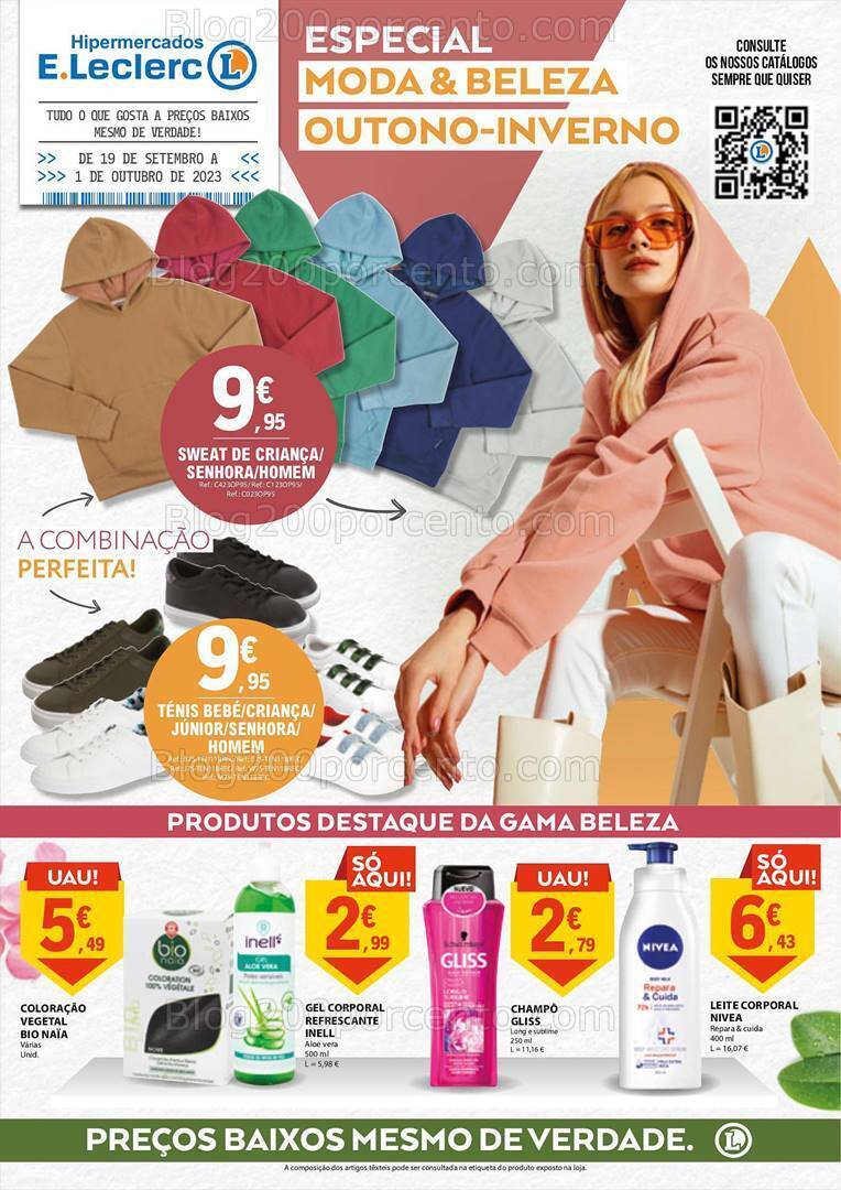 Antevisão Folheto E-LECLERC Moda e Beleza Promoções de 19 setembro a 1 outubro