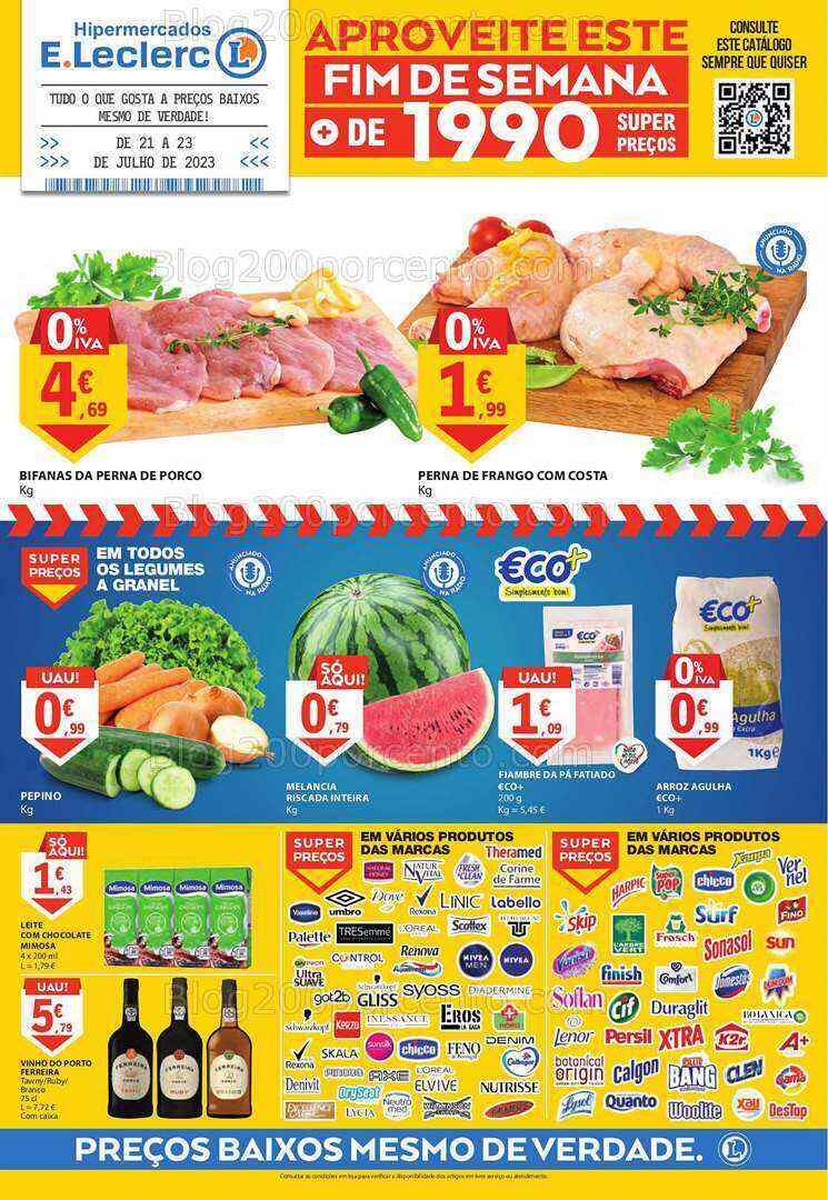 Antevisão Folheto E-LECLERC Promoções Fim de Semana - 21 a 23 julho
