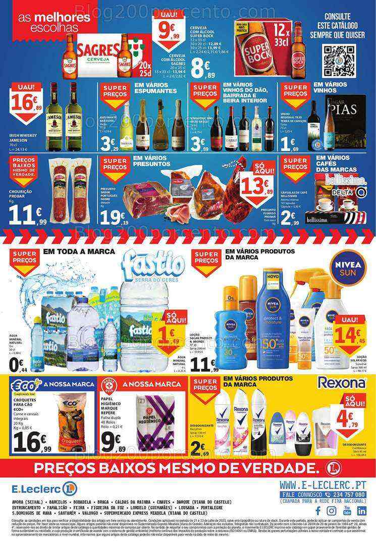 Antevisão Folheto E-LECLERC Promoções Fim de Semana - 21 a 23 julho