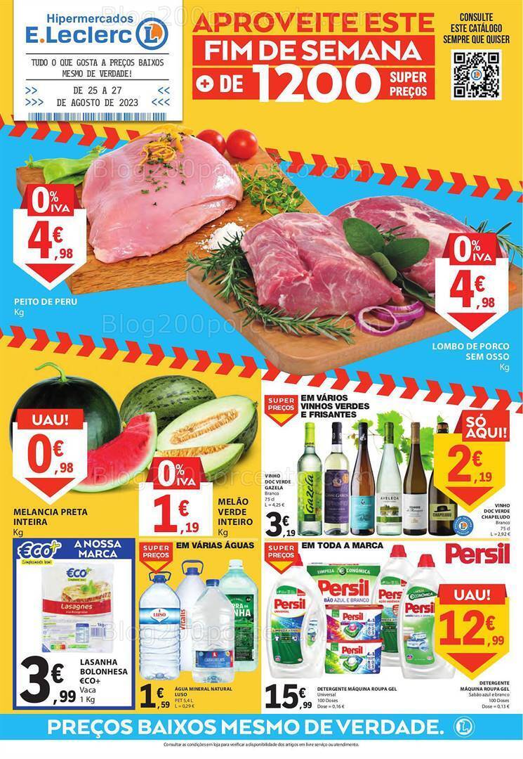 Antevisão Folheto E-LECLERC Promoções Fim de Semana - 25 a 27 agosto