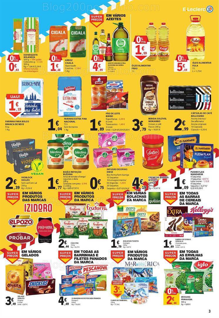 Antevisão Folheto E-LECLERC Promoções Fim de Semana - 25 a 27 agosto