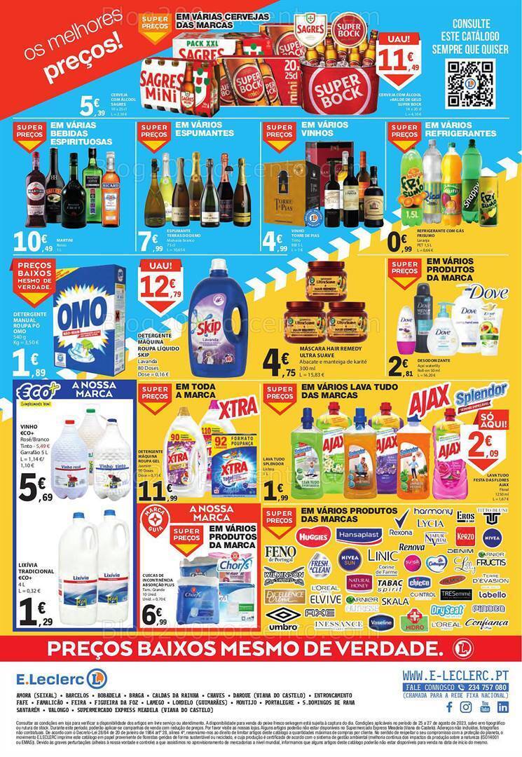 Antevisão Folheto E-LECLERC Promoções Fim de Semana - 25 a 27 agosto