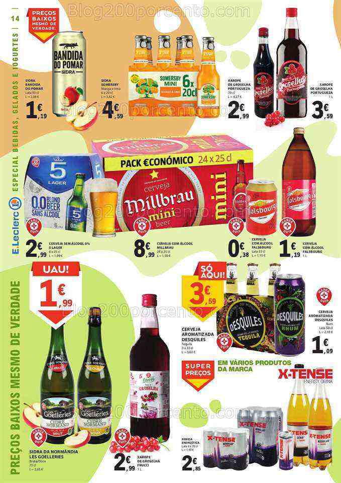 Antevisão Folheto E-LECLERC Especial Gelados e Bebidas Promoções de 27 junho a 9 julho