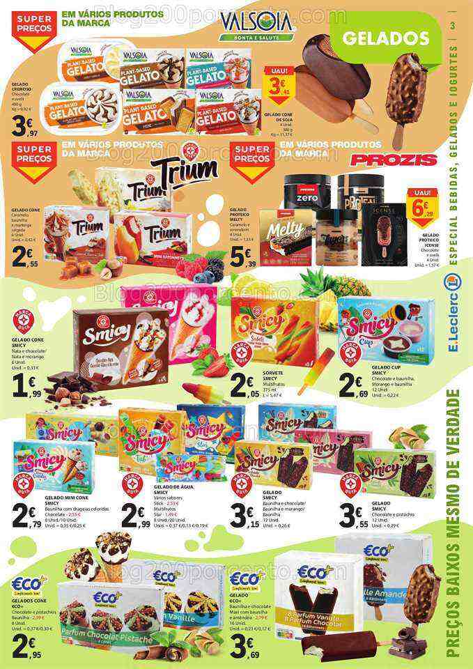 Antevisão Folheto E-LECLERC Especial Gelados e Bebidas Promoções de 27 junho a 9 julho