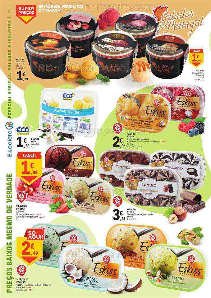 Antevisão Folheto E-LECLERC Especial Gelados e Bebidas Promoções de 27 junho a 9 julho