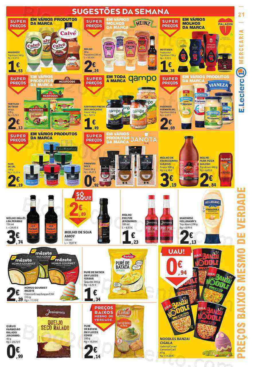 Antevisão Folheto E-LECLERC Páscoa Promoções de 30 março a 10 abril