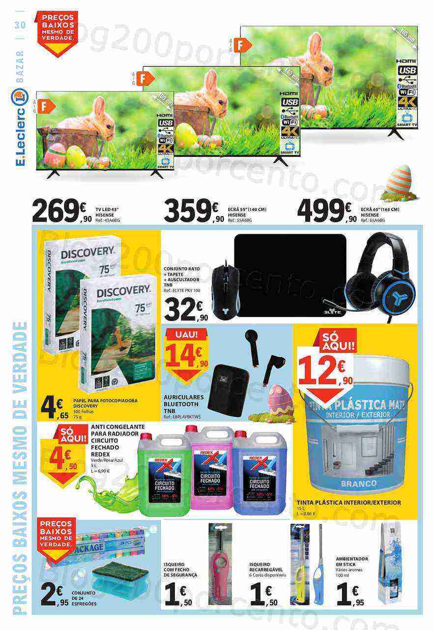 Antevisão Folheto E-LECLERC Bazar de 30 março a 10 abril