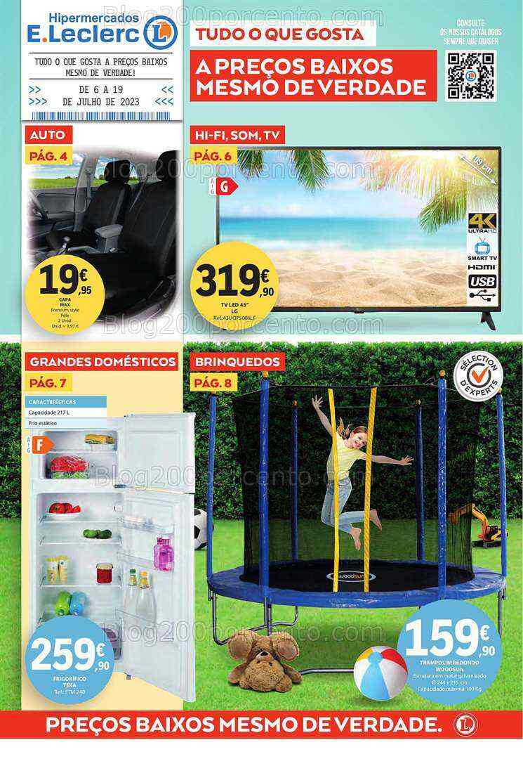 Antevisão Folheto E-LECLERC Bazar Verão Promoções de 6 a 19 julho