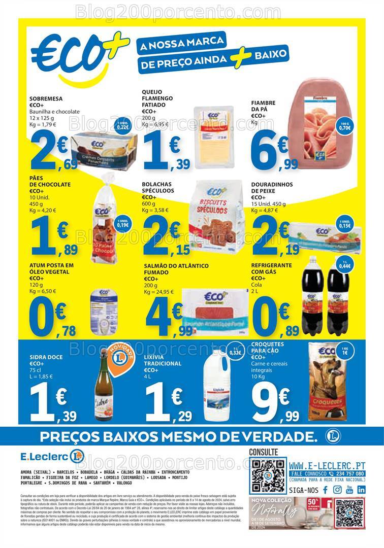 Antevisão Folheto E-LECLERC Promoções de 8 a 14 agosto
