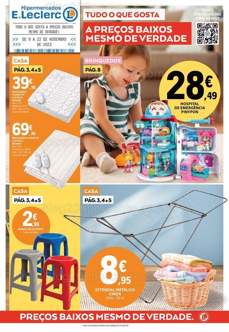 Antevisão Folheto E-LECLERC Bazar Promoções de 9 a 22 novembro
