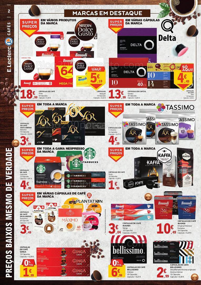 Antevisão Folheto E-LECLERC Especial Bebidas Quentes e Pequeno Almoço Promoções de 3 a 15 outubro