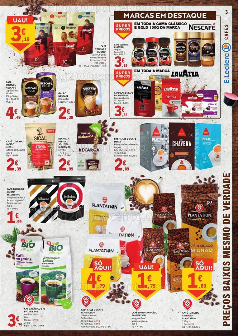 Antevisão Folheto E-LECLERC Especial Bebidas Quentes e Pequeno Almoço Promoções de 3 a 15 outubro