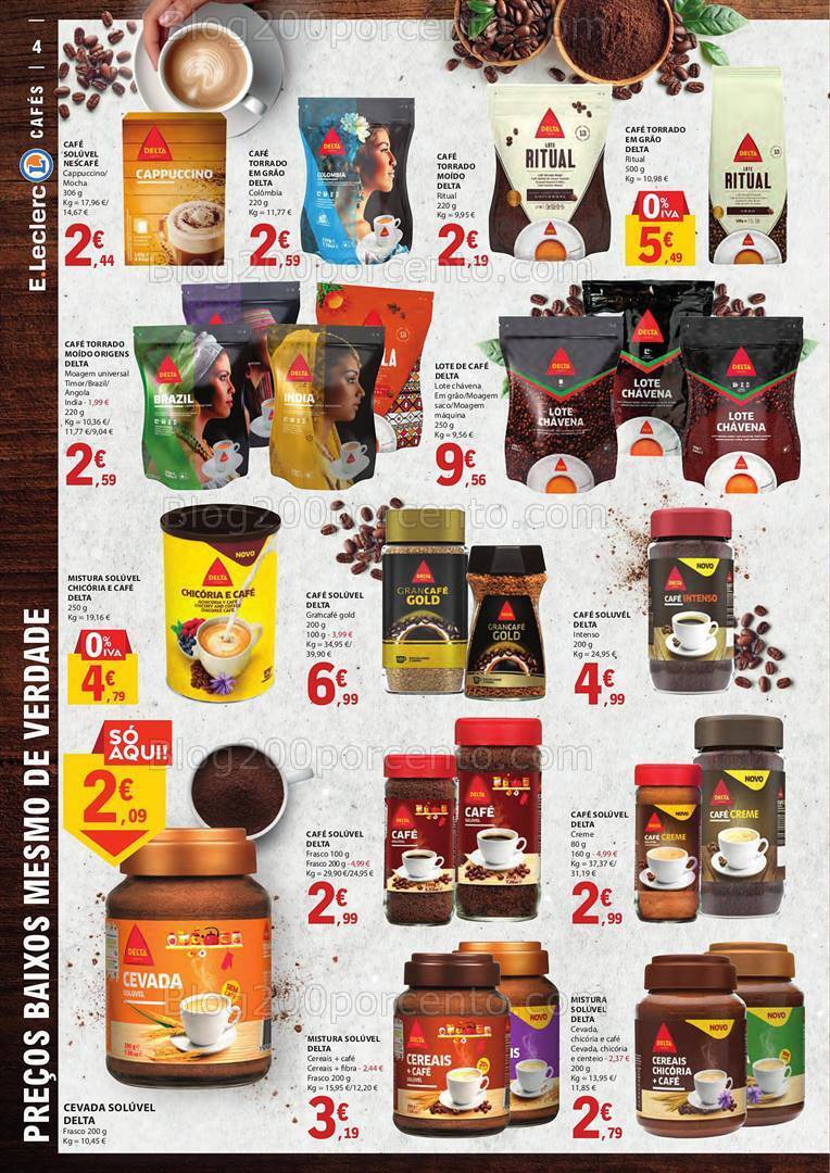 Antevisão Folheto E-LECLERC Especial Bebidas Quentes e Pequeno Almoço Promoções de 3 a 15 outubro