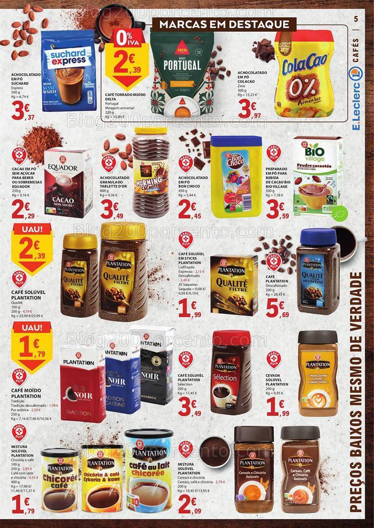 Antevisão Folheto E-LECLERC Especial Bebidas Quentes e Pequeno Almoço Promoções de 3 a 15 outubro