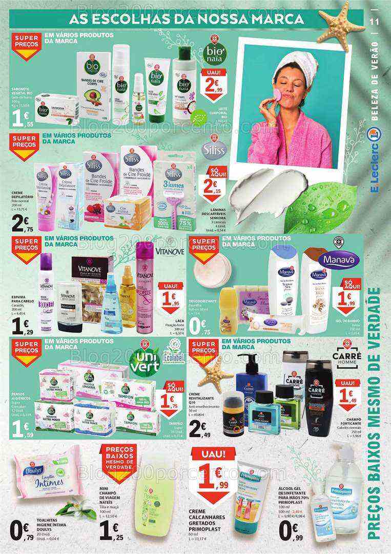 Antevisão Folheto E-LECLERC Especial Beleza Promoções de 4 a 16 julho