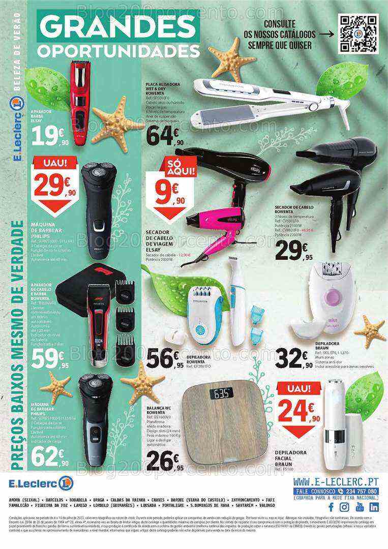 Antevisão Folheto E-LECLERC Especial Beleza Promoções de 4 a 16 julho
