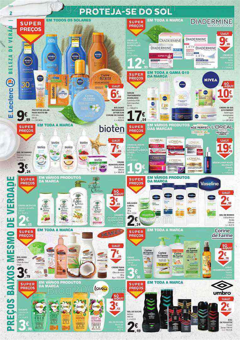 Antevisão Folheto E-LECLERC Especial Beleza Promoções de 4 a 16 julho