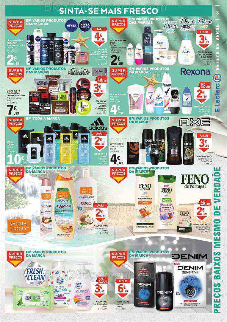 Antevisão Folheto E-LECLERC Especial Beleza Promoções de 4 a 16 julho