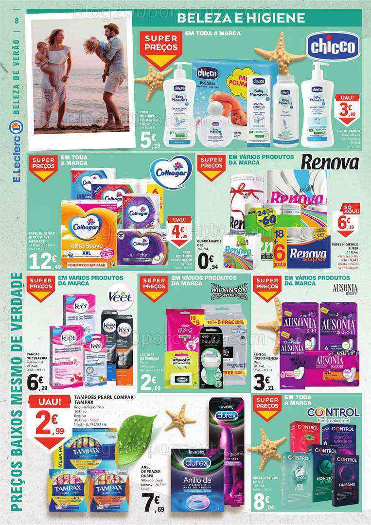 Antevisão Folheto E-LECLERC Especial Beleza Promoções de 4 a 16 julho