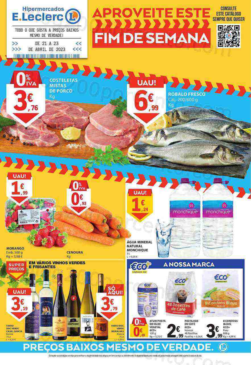 Antevisão Folheto E-LECLERC Promoções Fim de Semana - 21 a 23 abril