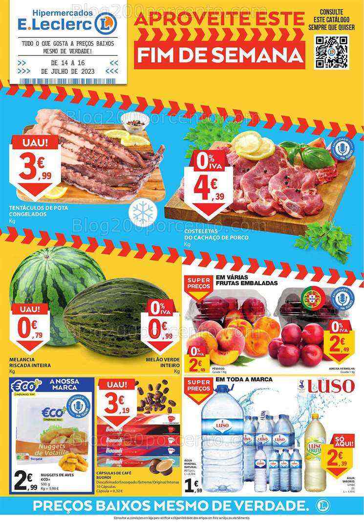 Antevisão Folheto E-LECLERC Promoções Fim de Semana - 14 a 16 julho