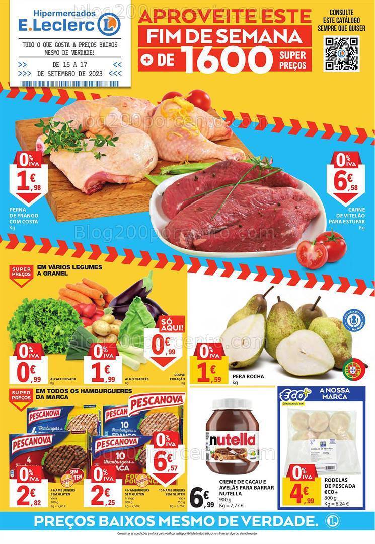 Antevisão Folheto E-LECLERC Promoções Fim de Semana - 15 a 17 setembro